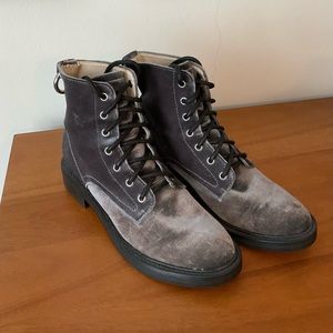 Dolce Vita Gray Velvet Bardot Ankle Boots